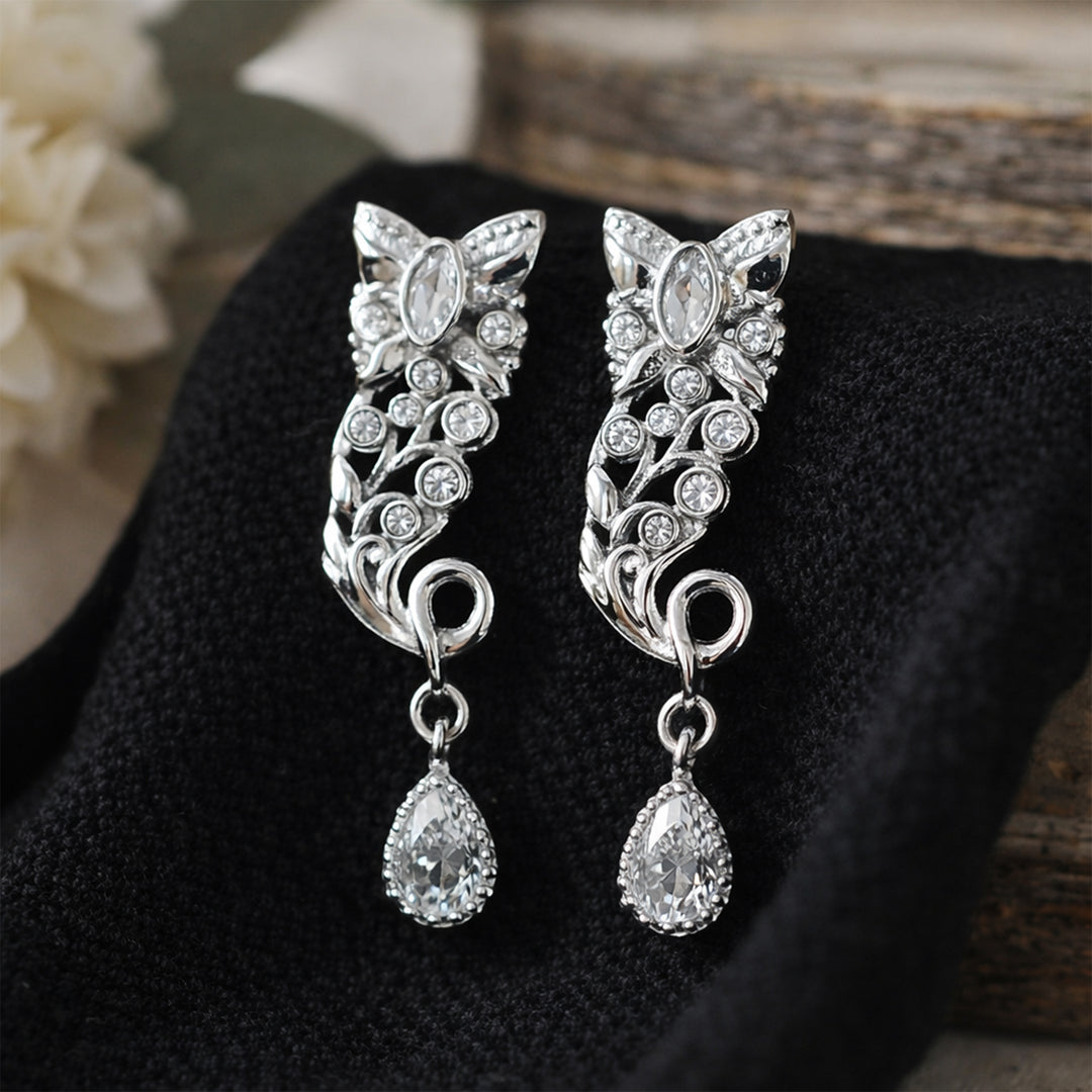 925 Sterling Silver Butterfly Dangle Stud Earrings for Women