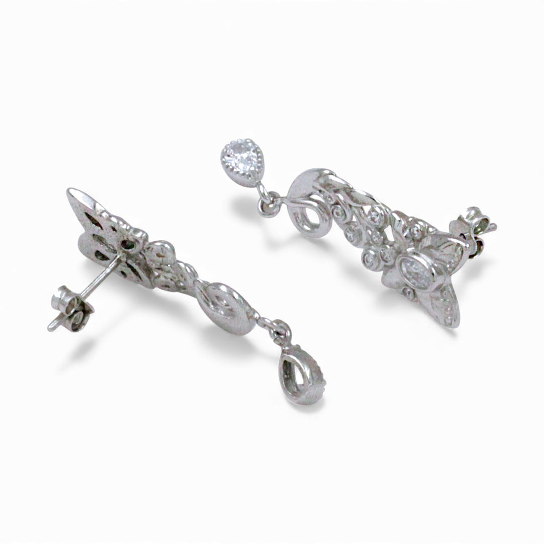 925 Sterling Silver Butterfly Dangle Stud Earrings for Women