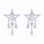 Load image into Gallery viewer, 925 Sterling Silver Star CZ Dangler Earrings for Women