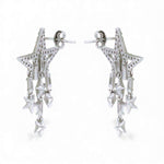 Load image into Gallery viewer, 925 Sterling Silver Star CZ Dangler Earrings for Women