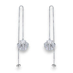 Load image into Gallery viewer, 925 Sterling Silver Sea Shell CZ Dangler Earrings for Women