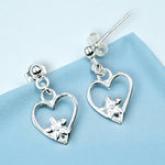 Load image into Gallery viewer, 925 Sterling Silver Floral Heart Drop Earrings for Women
