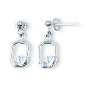 925 Silver Geometric Shape Drop Earrings for Women