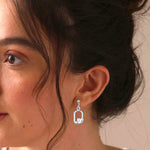 Load image into Gallery viewer, 925 Silver Geometric Shape Drop Earrings for Women
