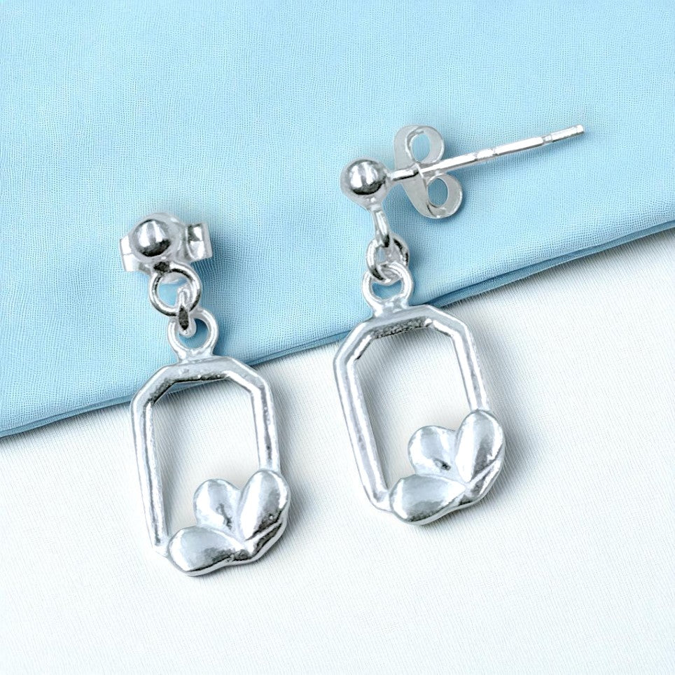 925 Silver Geometric Shape Drop Earrings for Women