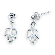925 Stterling Silver Whirlleaf Drop Design Earrings for Women