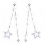 Load image into Gallery viewer, 925 Sterling Silver CZ Star Dangling Chain Earrings for Women
