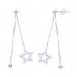 Load image into Gallery viewer, 925 Sterling Silver CZ Star Dangling Chain Earrings for Women
