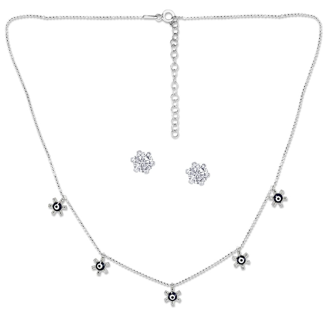 Taraash 925 Sterling Silver Floral Jewellery Set For Women
