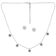 Taraash 925 Sterling Silver Floral Jewellery Set For Women