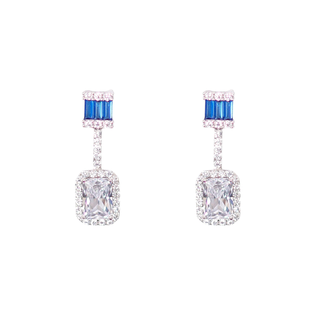 925 Sterling Silver Rectangular- Shape Earring for Women