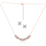 Load image into Gallery viewer, TARAASH 925 Sterling Silver CZ Rose Gold Necklace Set For Women
