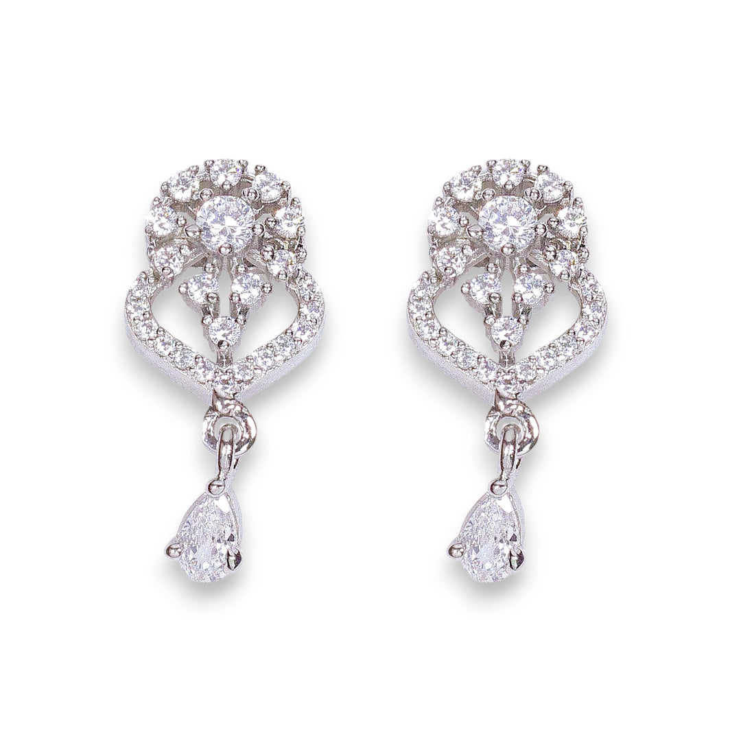 925 Sterling Silver Drop Design Stud Earrings for Women
