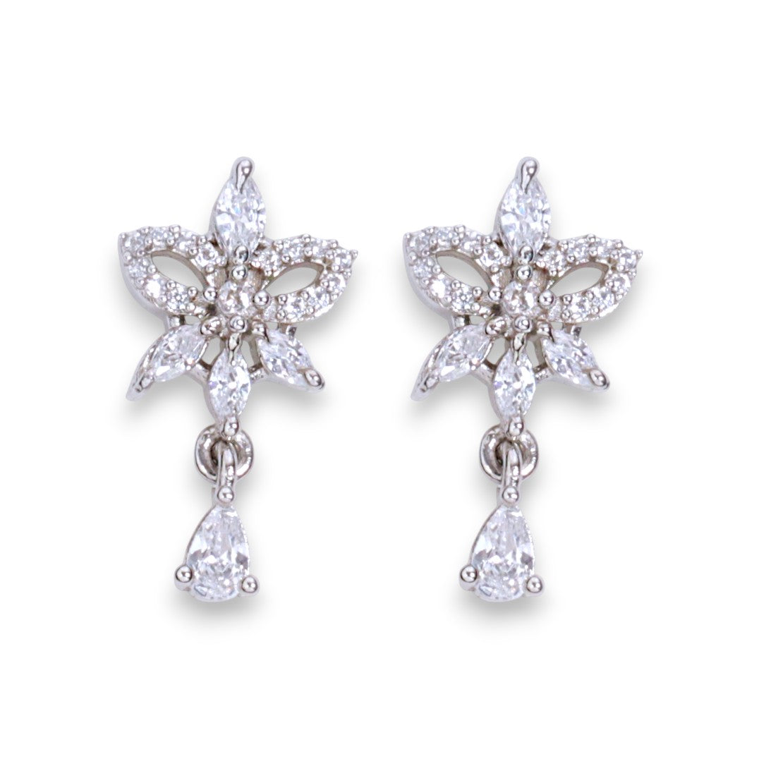 925 Sterling Silver Butterfly CZ Drop Design Earrings Women