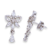 925 Sterling Silver Butterfly CZ Drop Design Earrings Women