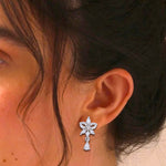 Load image into Gallery viewer, 925 Sterling Silver Butterfly CZ Drop Design Earrings Women
