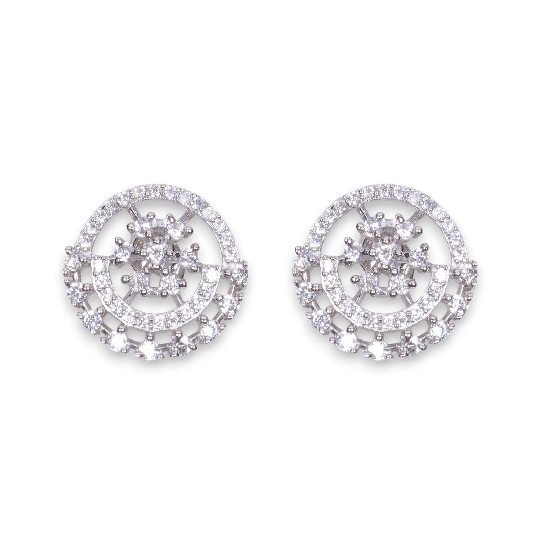 925 Sterling Silver Round CZ  Earrings for Women