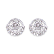 925 Sterling Silver Round CZ  Earrings for Women