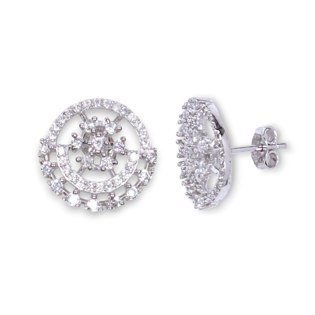 925 Sterling Silver Round CZ  Earrings for Women