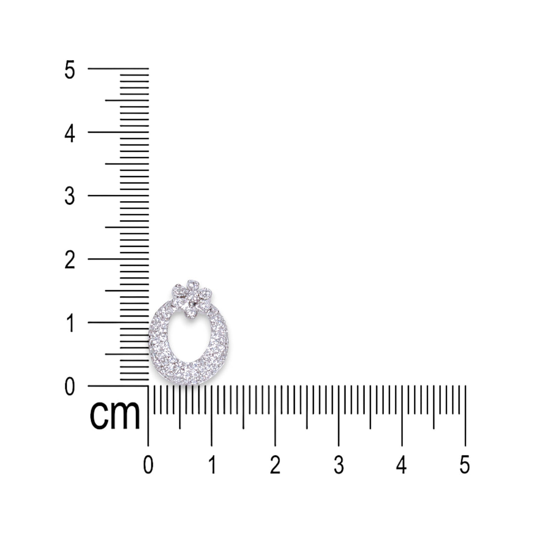 925 Sterling Silver Studs Circular Drop Floral CZ Earrings Women