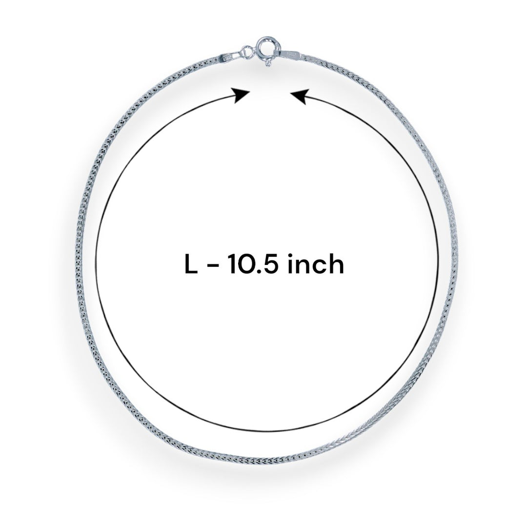 925 Sterling Silver Fox Tail Chain Single Anklet for Women