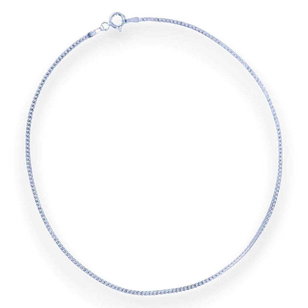 925 Sterling Silver Fox Tail Chain Single Anklet for Women