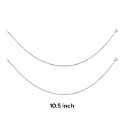 925 Sterling Silver Black Beaded Fox Tail Chains Anklet for Women