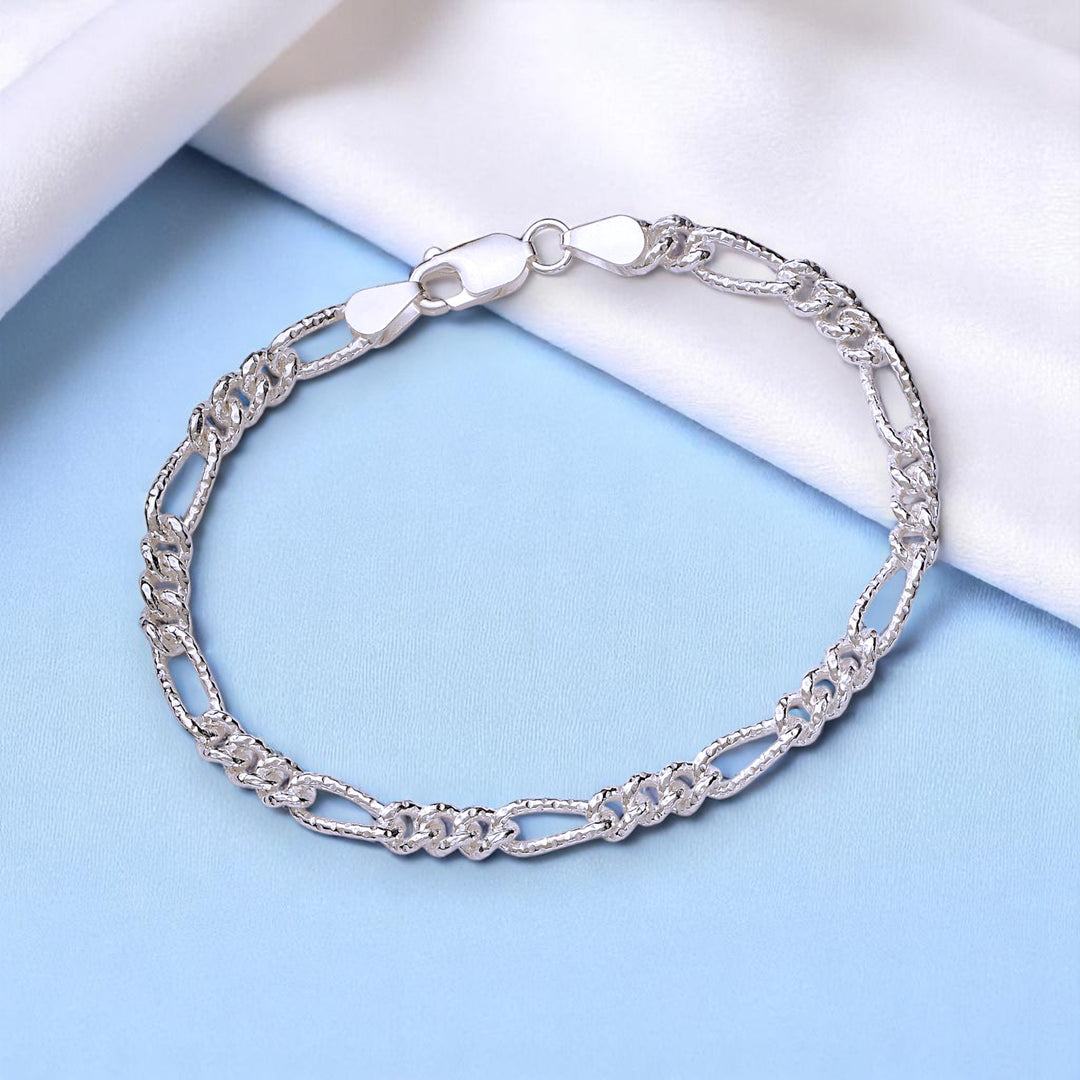 925 Sterling Silver Sparkle Chain Bracelet for Men