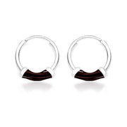 Taraash Dark Purple  925 Sterling Silver Enamel Hoop Earrings For Women H42014ZC