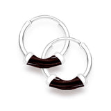 Taraash Dark Purple  925 Sterling Silver Enamel Hoop Earrings For Women H42014ZC