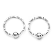 Taraash 925 Sterling Silver Plain Ball Small Hoop Earring HP0401S