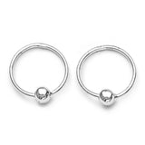 Taraash 925 Sterling Silver Plain Ball Small Hoop Earring HP0401S