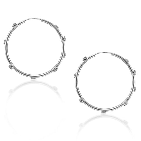 Taraash 925 Sterling Silver Cz Hoop For Women