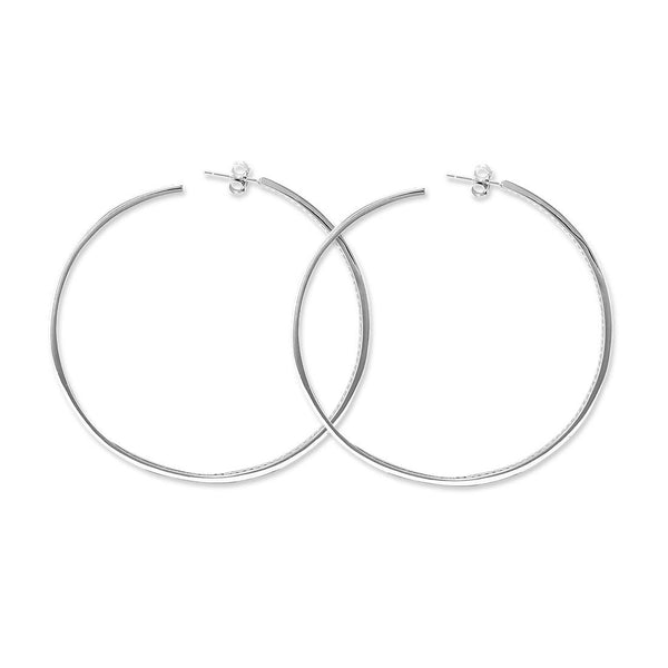 Taraash 925 Sterling Cz Silver Hoop Earrings For Women