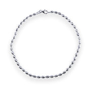 925 Sterling Silver Beaded Chain Single Anklet for Women