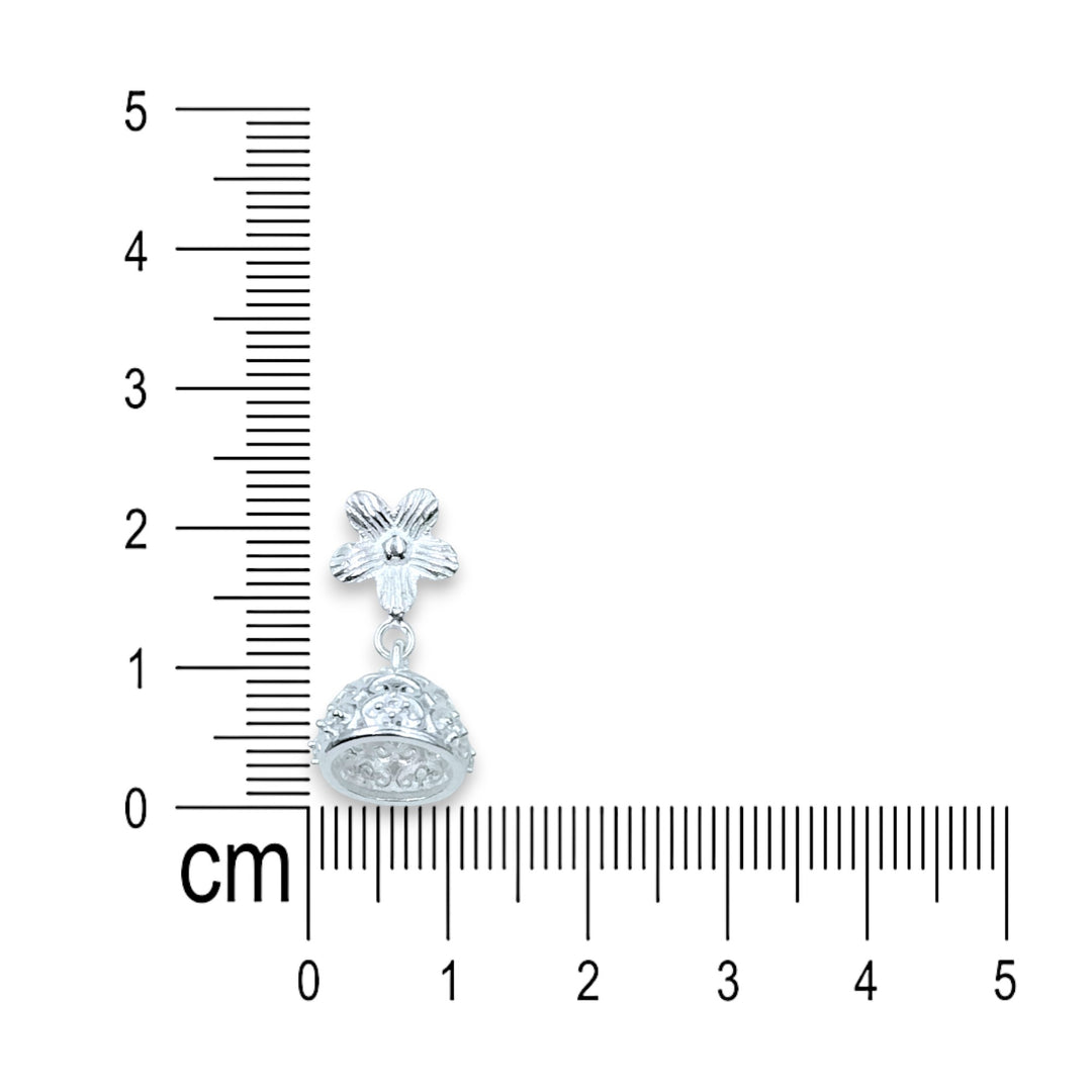 925 Sterling Silver Floral Cz Jhumki Earrings for Women