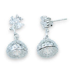 Load image into Gallery viewer, 925 Sterling Silver Floral CZ Jhumki Earrings for Girls &amp; Women
