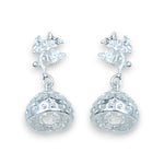 Load image into Gallery viewer, 925 Sterling Silver Floral CZ Jhumki Earrings for Girls &amp; Women
