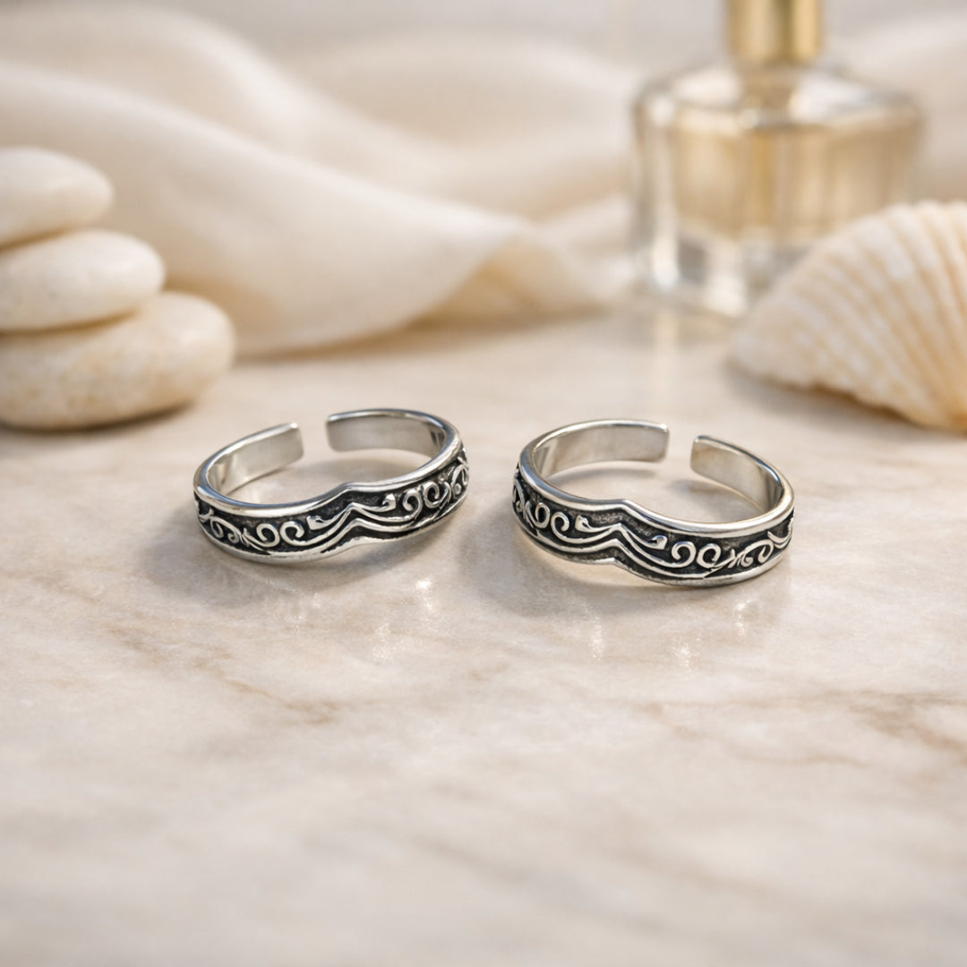 Taraash Cutwork 925 Sterling Silver Toe Ring For Women LR0653A