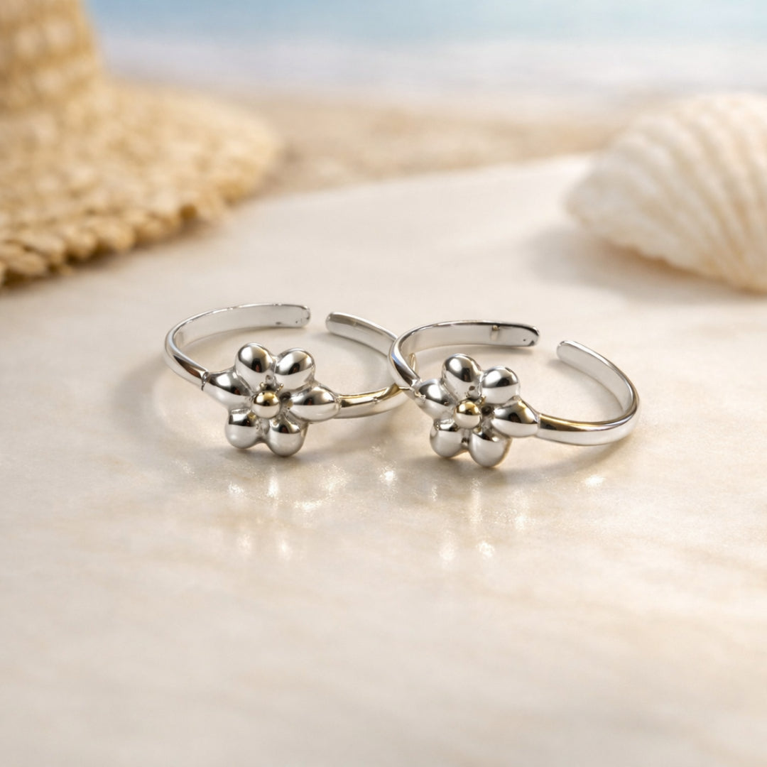 Taraash Floral 925 Sterling Silver Toe Ring For Women