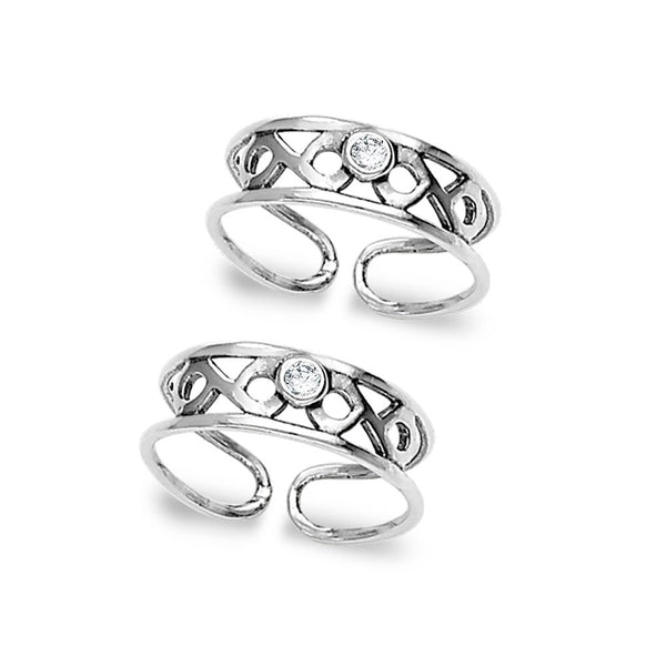 Taraash toe rings silver pure 925