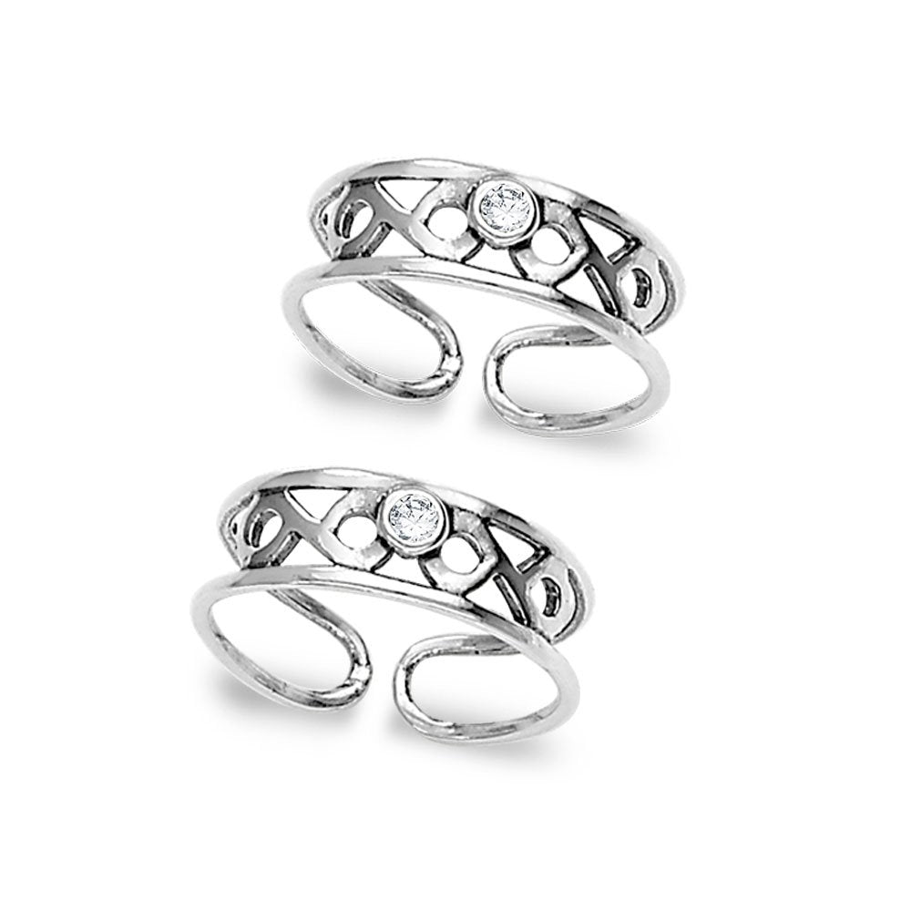 Taraash toe rings silver pure 925