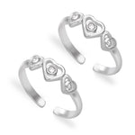 Load image into Gallery viewer, Taraash toe rings for women silver
