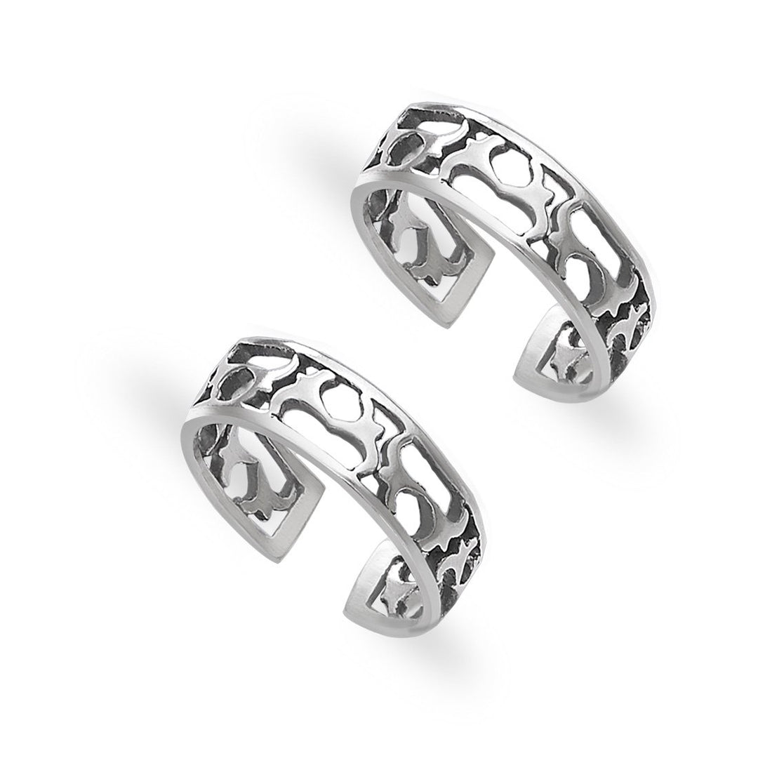 Taraash toe ring in silver