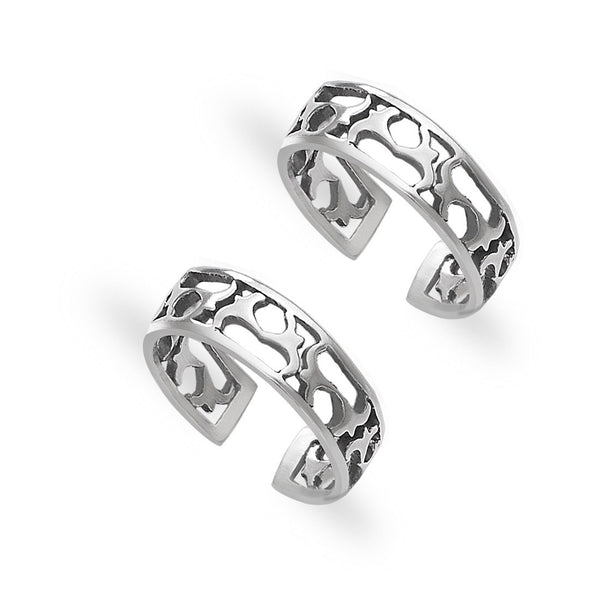 Taraash toe ring in silver