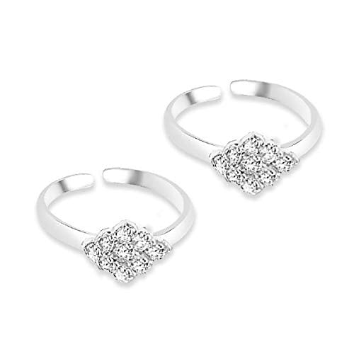 Taraash 925 Sterling Silver CZ Beautiful Design Toe Ring