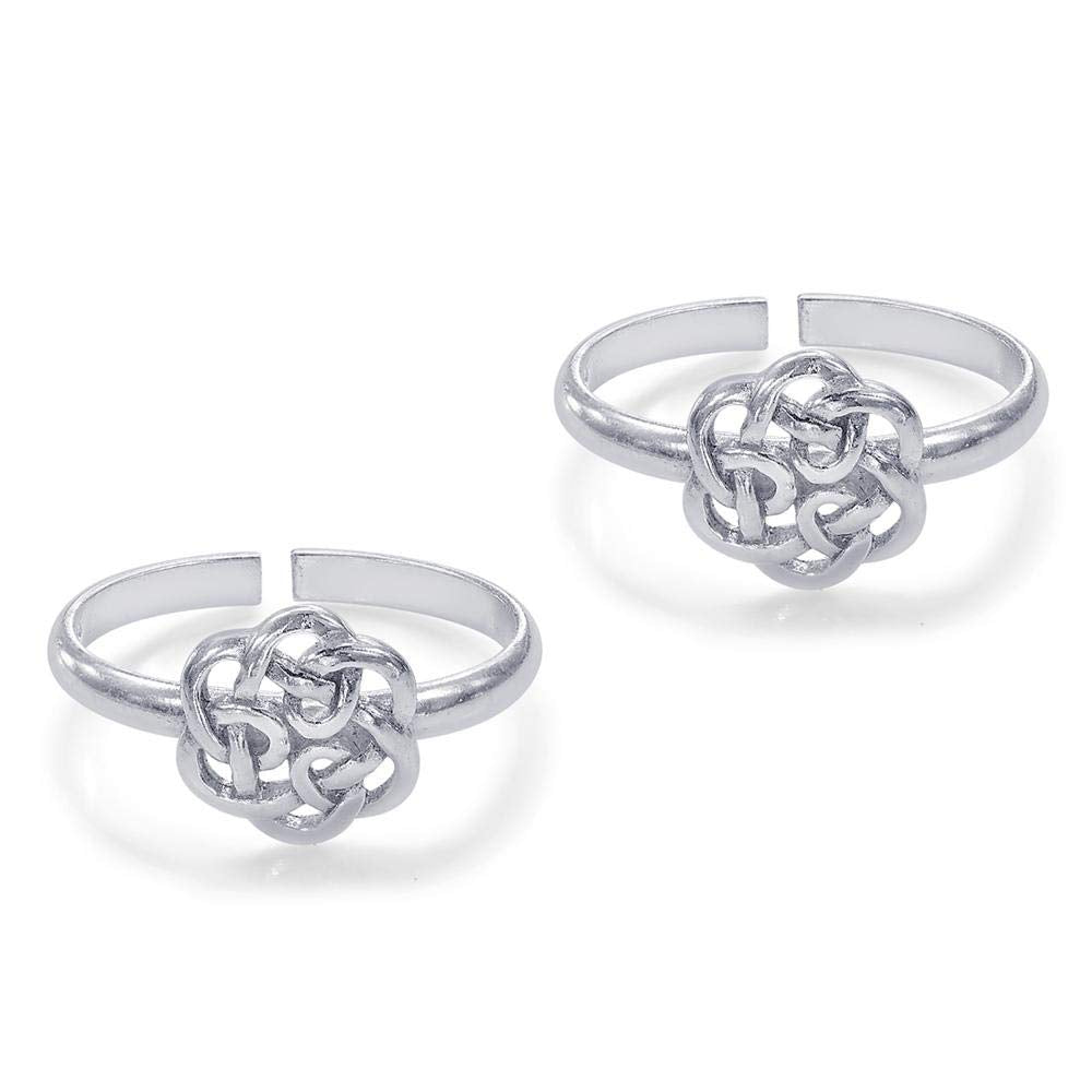Taraash Sterling Silver Beautiful Modish Floral Toe Ring For Women LR1213S