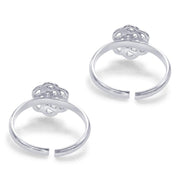 Taraash Sterling Silver Beautiful Modish Floral Toe Ring For Women LR1213S
