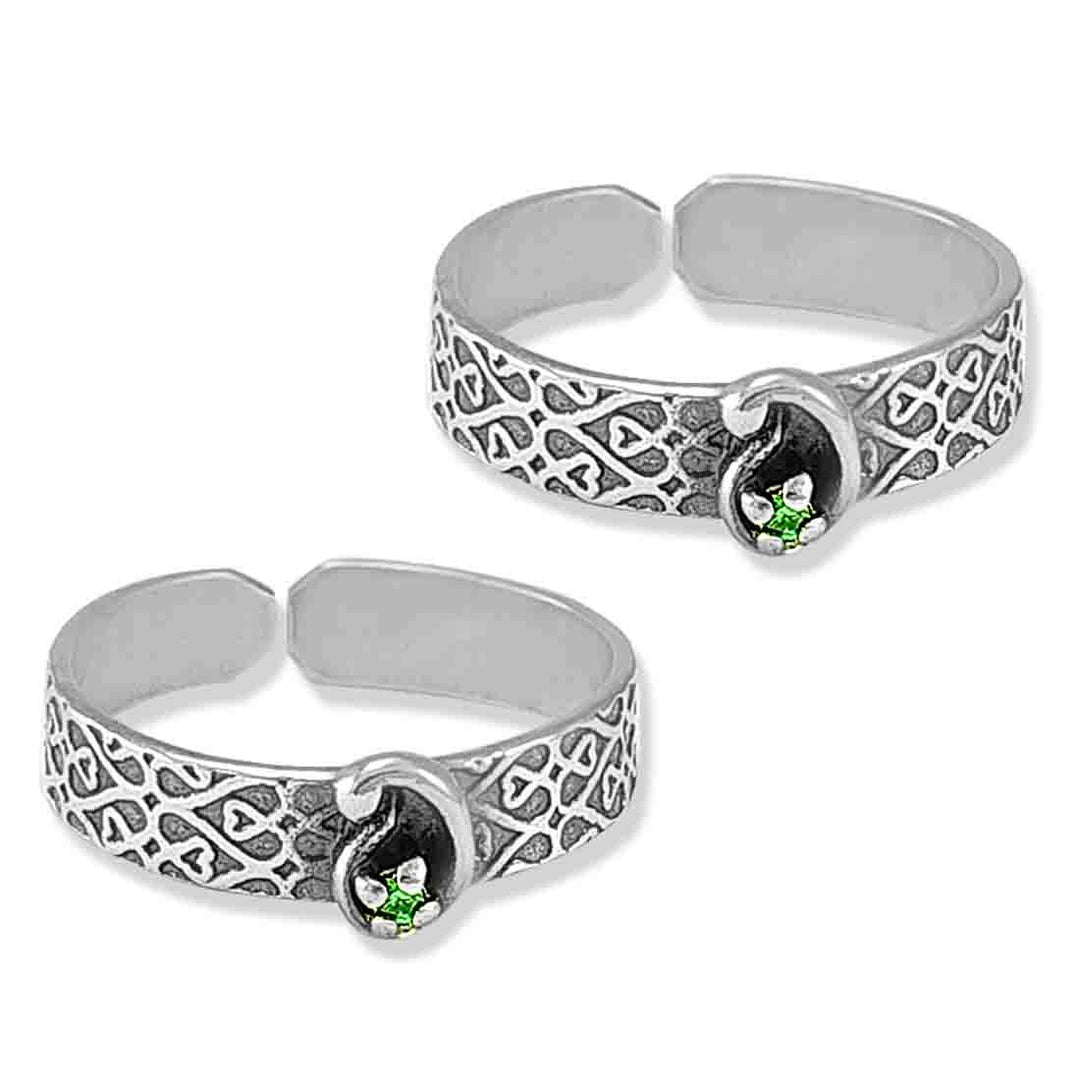Taraash toe ring for women silver