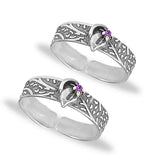 Taraash toe rings for women silver